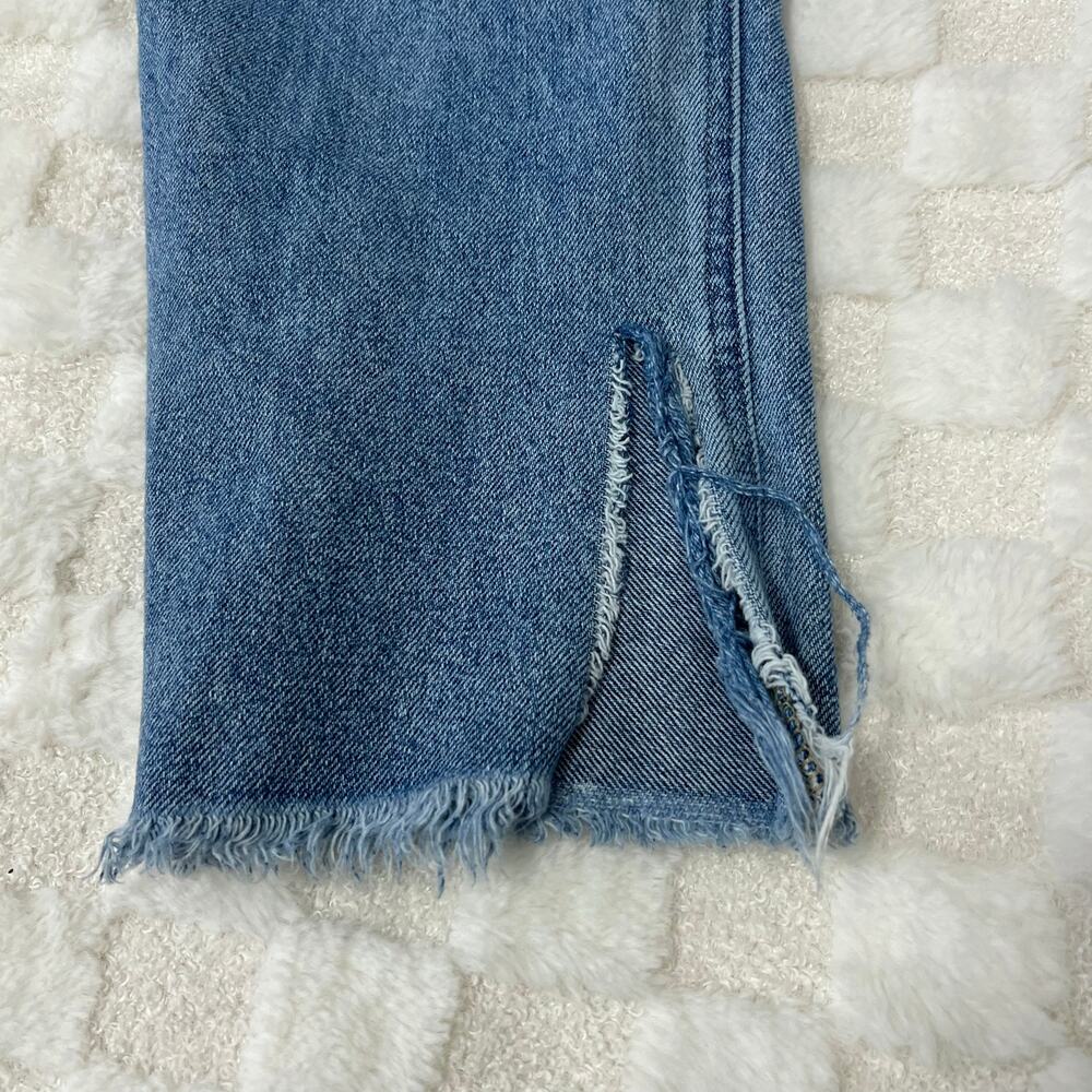Flying Monkey Distressed Straight Leg Jeans Womens 28 Cropped Raw Hem Ripped - Picture 11 of 11